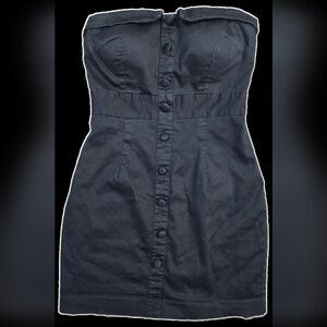 Small Petite Elegant Strapless Button-Down Dress